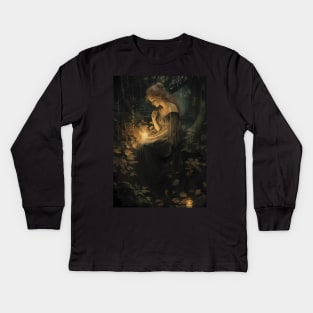 Fairy in the woods Kids Long Sleeve T-Shirt